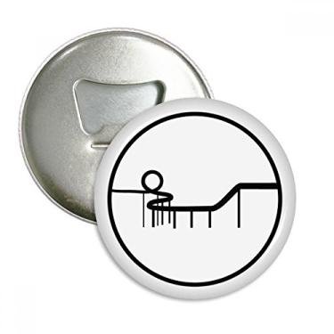 Imagem de Porta-copos com emblema multifuncional e emblema de ímã de geladeira com contorno do parque de diversões