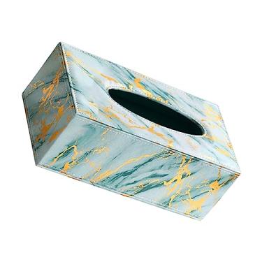 Imagem de Veemoon 1 Unidade Papel Marmorizado Organizador De Guardanapos De Couro Dispensador De Guardanapos De Carro Capa De Papel Facial Porta Lenço De Mármore Porta Lenços Nórdico Pu