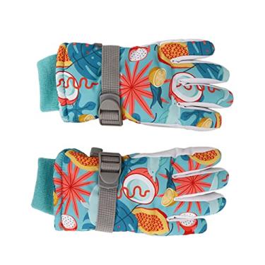 Imagem de Luvas de Esqui Infantil de Cinco Dedos à Prova d'água Grossas Luvas Térmicas de Inverno para Alpinismo (M)