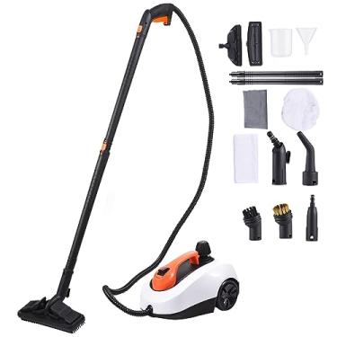 Imagem de Limpador a vapor de 1800 W com 14 acessórios Vaporizador elétrico doméstico multifuncional Portátil Capacidade de 1,6 litros 5 barras Máquina de limpeza de rolos para serviço pesado para piso,