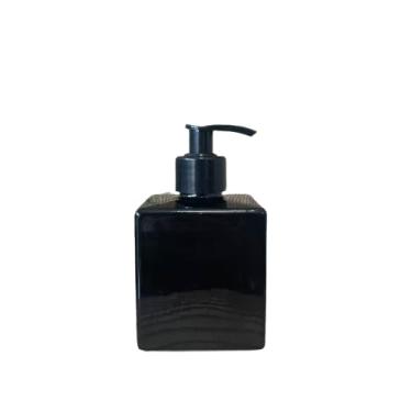 Imagem de Saboneteira Cube Madeira Lavado Banheiro 250ml (1 Peça) (Preto c/Preto)