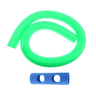 Imagem de Amagogo Tubo de espuma de macarrão para piscina flutuante com conector para macarrão para piscina, Verde 2 Furos