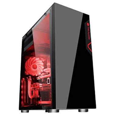 Imagem de Gabinete Gamer Gaming Case,Mid-Tower PC Gaming Case ATX/M-ATX/ITX - Front I/O USB 3.0 Port - Fully Transparent Side Panels - 3 Fan Position (Color : Black)