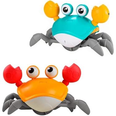 Imagem de Caranguejo Fujão Jô Jô Brinquedo Infantil Divertido E Colorido Com Sensor Para Desenvolvimento E Coordenação Do Bebê Primeiros Passos Com Som E Luzes Recarregável USB Verde E Amarelo LINHA PREMIUM SYANG (AMARELO)