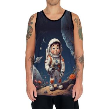 Imagem de Camiseta Regata Tshirt Estampa Astronauta Lua Galaxia Hd 3 - Enjoy Sho