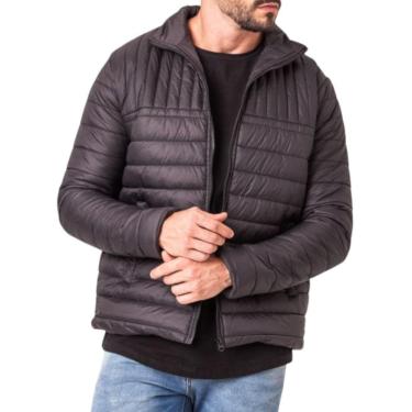 Imagem de Jaqueta Masculina Puffer Nylon com Ziper Preta
