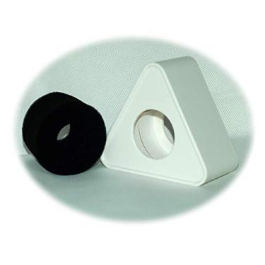 Imagem de YH&YX 25 mm-39 mm furo ABS moldagem por injeção triangular microfone entrevista microfone logotipo bandeira caixa estação para palco karaokê portátil microfone espingarda (branco)