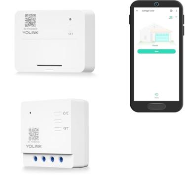Imagem de YoLink Controlador de porta de garagem e sensor sem fio - Controle remoto existente abridor de porta de garagem, kit de controle de porta de garagem de maior alcance do mundo compatível com Alexa IFTTT, YoLink Hub obrigatório
