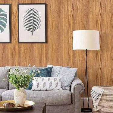 Imagem de Papel de parede de grão de madeira de 39,9 cm × 1590 cm, película de vinil autoadesiva, papel de parede para gaveta de armário, forro de prateleira, fácil de limpar