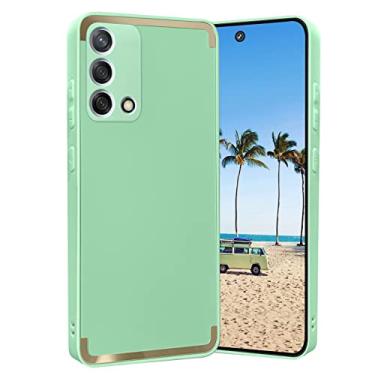 Imagem de Kainevy Capa para Oppo A74 4G para mulheres e homens à prova de choque branca Oppo A74 4G capa protetora para câmera fina com design PC TPU luxo (verde claro)