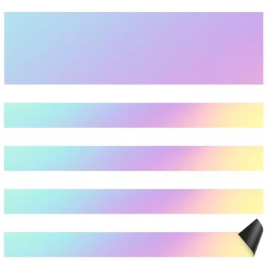 Imagem de Ireer 24 tiras magnéticas retrô para sala de aula, quadro de avisos, tiras magnéticas decorativas com bordas magnéticas adesivas para quadros de avisos, quadro-negro (laser)