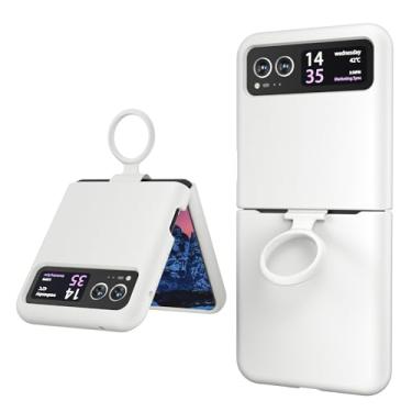 Imagem de E Segoi Capa para Moto Razr 2023, capa de borracha gel de silicone líquido, à prova de choque, forro de tecido de microfibra macio, almofada compatível com Motorola Razr | 2023 | / Razr 40 (branco,