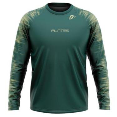 Imagem de Camiseta Manga Longa Unissex Pilates Tecnodots Verde-Masculino