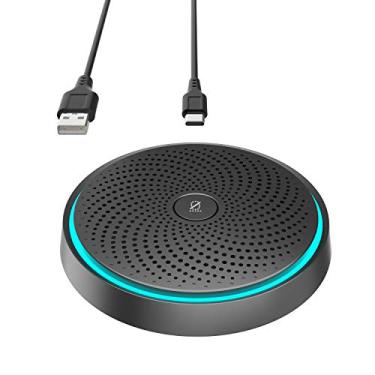 Imagem de Microfone de conferência USB, omnidirecional de 360° com voz de 3 metros, mudo de um teclado, Plug & Play – Compatível com Mac OS/Windows para reunião de vídeo, Skype, jogos, conversas