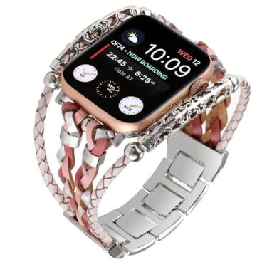 Imagem de Waillynice Pulseira de metal para Apple Watch série 876 SE54Ultra, pulseira feminina para IWatch de 49 mm, 45 mm, 41 mm, 40 mm, 38, 44 mm (prata rosa, prata, 42 44 45 49 mm)