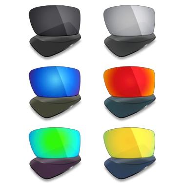 Imagem de Mryok 6 pares de lentes polarizadas de substituição para óculos de sol Oakley Gascan Small - Stealth Black/Fire Red/Ice Blue/Silver Titanium/Emerald Green) 24K Gold