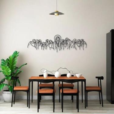 Imagem de Quadro Escultura de Parede Última Ceia 120x35 Marrom