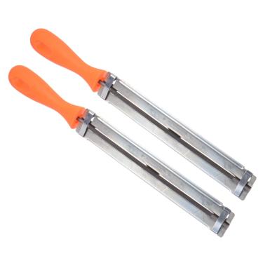 Imagem de CoCud Suporte de arquivo de motosserra, 11/64" (4,5 mm), limas de afiador redondo de aço cromado com guias angulares - (Aplicações: para motosserras de afiação), 2 peças