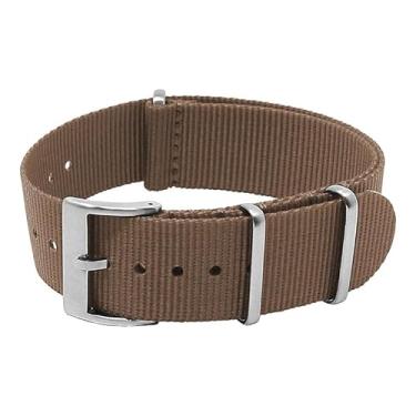 Imagem de StrapsCo Classic One-Piece Nylon Watch Band Strap - Brown - 21mm