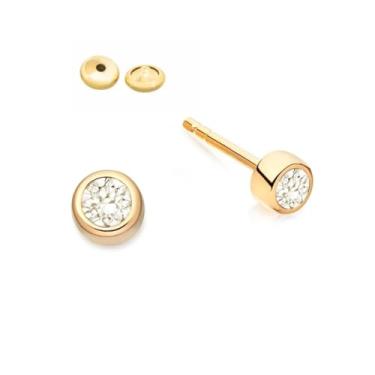 Imagem de Brinco Infantil Para Bebê Ponto De Luz Antialérgico/hipoalergênico com tarraxa baby Banhado á ouro 18k