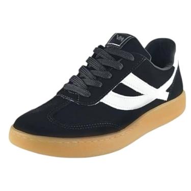 Imagem de Tênis Casual Via Marte Preto - Branco Cano Curto Confortável 130-005-02 (Preto, BR, Adulto, Numérico, 35)