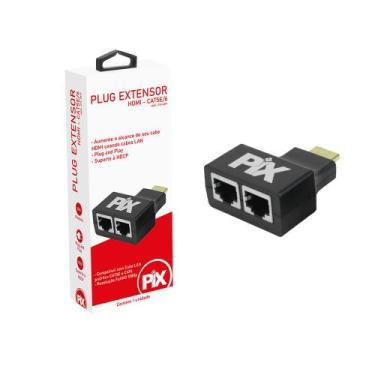 Imagem de Par De Extensor De Cabo Hdmi 20 Metros Passivo Utp Rj45 - PIX