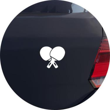 Imagem de Adesivo de Carro Raquetes de Tênis de Mesa Ping Pong - Cor Branco - Me