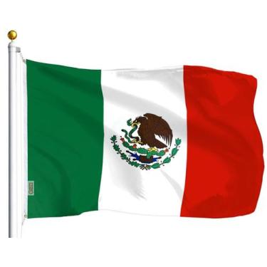 Imagem de G128 Bandeira mexicana do México  9,5 cm x 1,5 m  Série LiteWeave impr