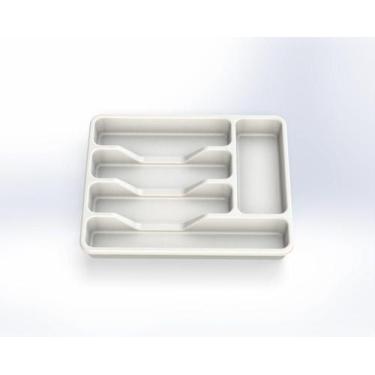 Imagem de Porta talheres para gaveta com 5 divórias branco micromax