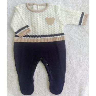 Imagem de Macacão Tricô Bebe urso azul - locomotiva, Azul, rn