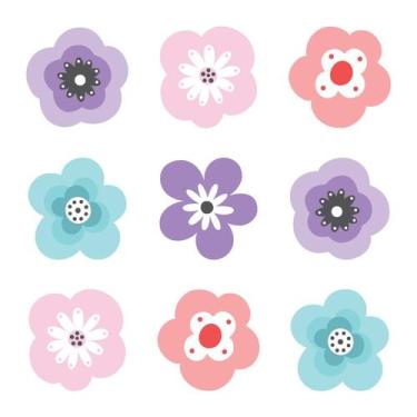 Imagem de Adesivo de Parede Infantil Flores Quarto Menina Bebe - 229ir - Allodi