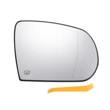 Imagem de X AUTOHAUX Substituição de vidro retrovisor do lado direito do passageiro do carro com placa de suporte vidro branco aquecido para Jeep Cherokee 2014-2019 para Jeep Compass 2017-2021