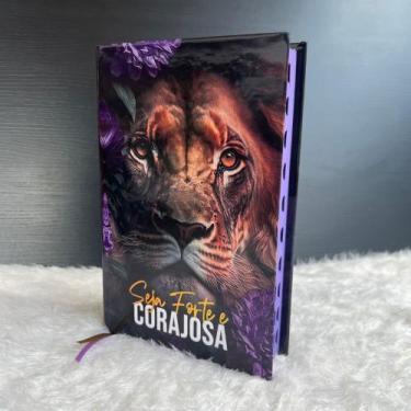 Imagem de Bíblia Sagrada Feminina Leão Seja Forte e Corajosa LETRAS MÉDIAS, Folh