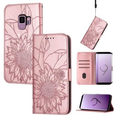 Imagem de Asuwish Capa de telefone para Samsung Galaxy S9 com protetor de tela de vidro temperado e estampa floral carteira de couro com suporte para cartão de crédito acessórios de celular S 9 Edge 9S GS9
