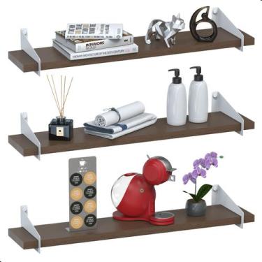 Imagem de 3 Prateleiras De Madeira Estilo Industrial Suspensa Max60b - SteelDeco