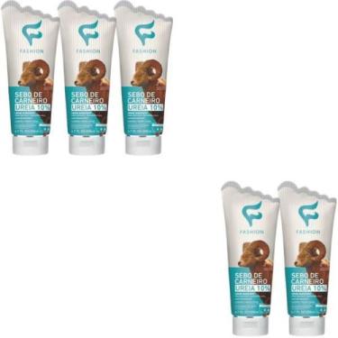 Imagem de Creme Fashion Sebo de Carneiro Ureia 10% Bisnaga 200ml Kit 5 Unidades