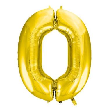 Imagem de Balão Metalizado Número Dourado - 70cm - Extra Festas, 0