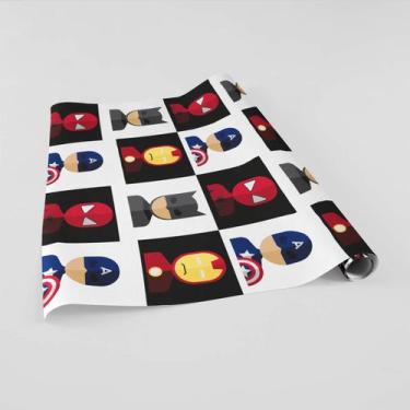 Imagem de Papel de Parede Adesivo Heróis Decoração Quarto Menino Super Homem Cap