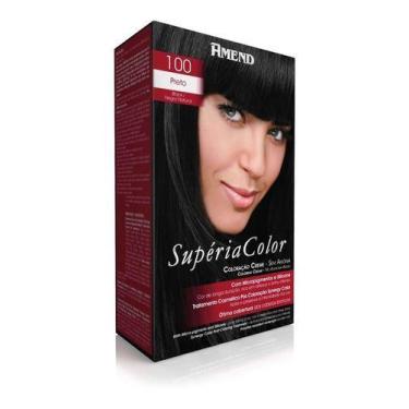 Imagem de Coloração Creme Sem Amônia Supéria Color 100 Preto - Amend