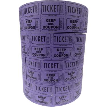 Imagem de The Ticket Gurus - Bilhetes para rifa - (4 rolos de 2000 bilhetes duplos) 8.000 total 50/50 bilhetes de rifa - (4) rolos magenta