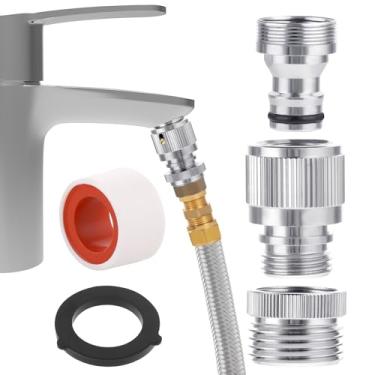 Imagem de Adaptador de mangueira de jardim - Conector de torneira rápida para pia, chuveiro, máquina de lavar e banho de animais de estimação