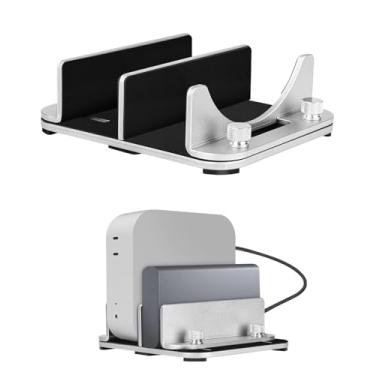 Imagem de Suporte vertical de alumínio para Mac Mini M4/M4 Pro 2024 - Faixa ajustável de 1,2 a 4,4 cm - Acessório de mesa para Mac Mini M4 - Compatível com Mac Mini M4/M4 Pro, MacBook Pro e notebook
