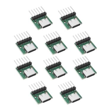 Imagem de Create idea 10 peças USB3.1 Tipo-C fêmea para adaptador de imersão de 6 pinos com placa de teste PCB passo de 2,54 mm para fonte de alimentação USB DIY, placa de ensaio 3D, dispositivo Bluetooth