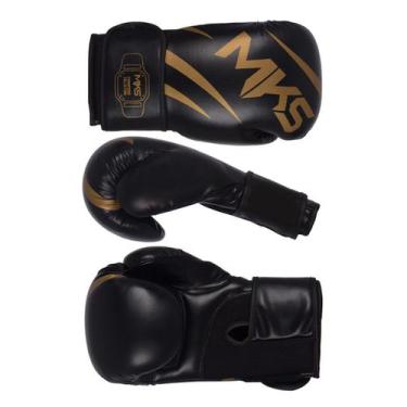 Imagem de Luva de Boxe MKS Champions V3 Preto/Dourada, 14oz