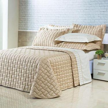 Imagem de Kit Cobre Leito Colcha Garland Super King 100% Algodão 400 Fios Acetin