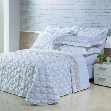 Imagem de Kit Cobre Leito Colcha Garland Queen 100% Algodão 400 Fios Acetinado B