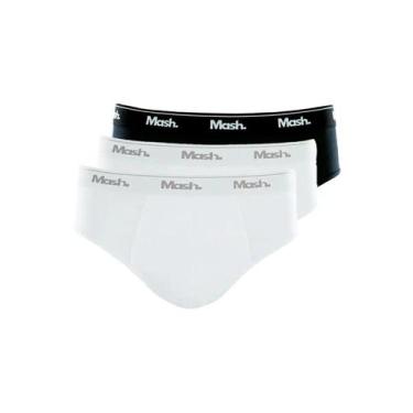 Imagem de Kit com 3 Cuecas Slip Mash 073.58 Colorido, Branco, G