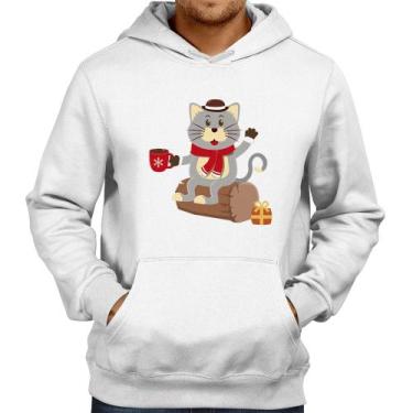 Imagem de Moletom Gatinho Simpático - Foca na Moda, Branco, GG