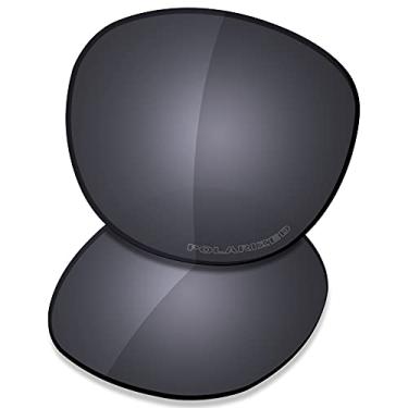Imagem de SAUCER Lentes de reposição premium para óculos de sol Oakley Latch OO9265 | Latch Low Bridge Fit OO9349 de alta definição - Escudo preto polarizado