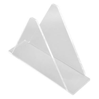 Imagem de Suporte de guardanapo de mesa de jantar com economia de espaço, dispensador de guardanapo de pé rústico, vertical e resistente para restaurante (transparente)